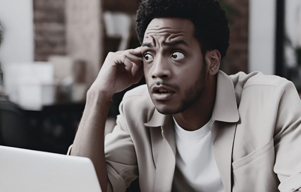 Man with a puzzled expression as he realises his business Policies Losing Their Audience to Phantom Competitors and Policy Templates