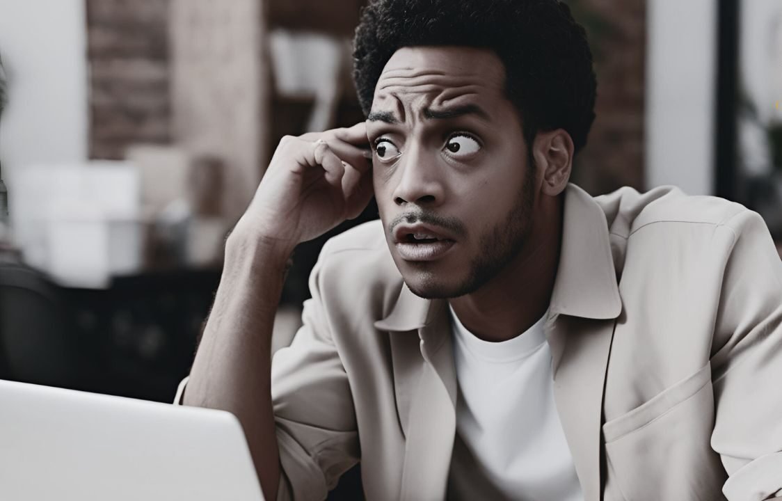 Man with a puzzled expression as he realises his business Policies Losing Their Audience to Phantom Competitors and Policy Templates
